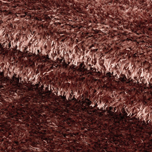 Tapis longs poils shaggy tissé motif uni RAMU