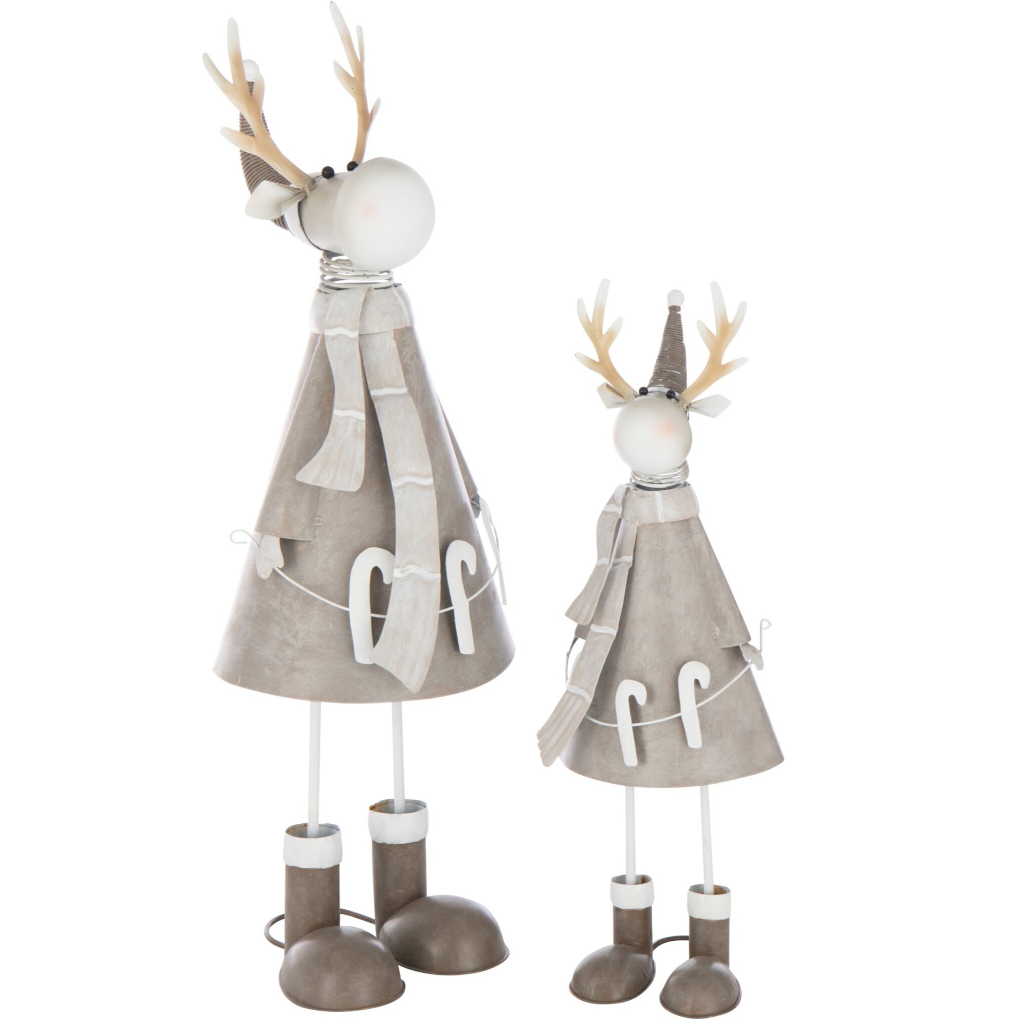 J-Line figurine Renne Sucre d’orge - métal - gris - large