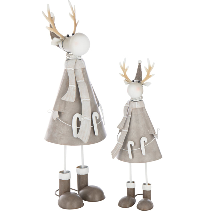 J-Line figurine Renne Sucre d’orge - métal - gris - large