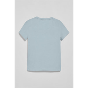 Camiseta azul claro de escote en pico y bordado Rigby Best