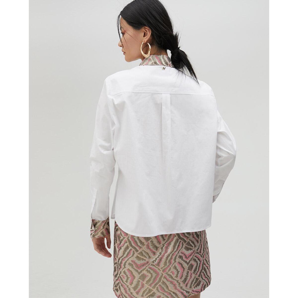 Camicia con Dettagli in Tessuto Jacquard