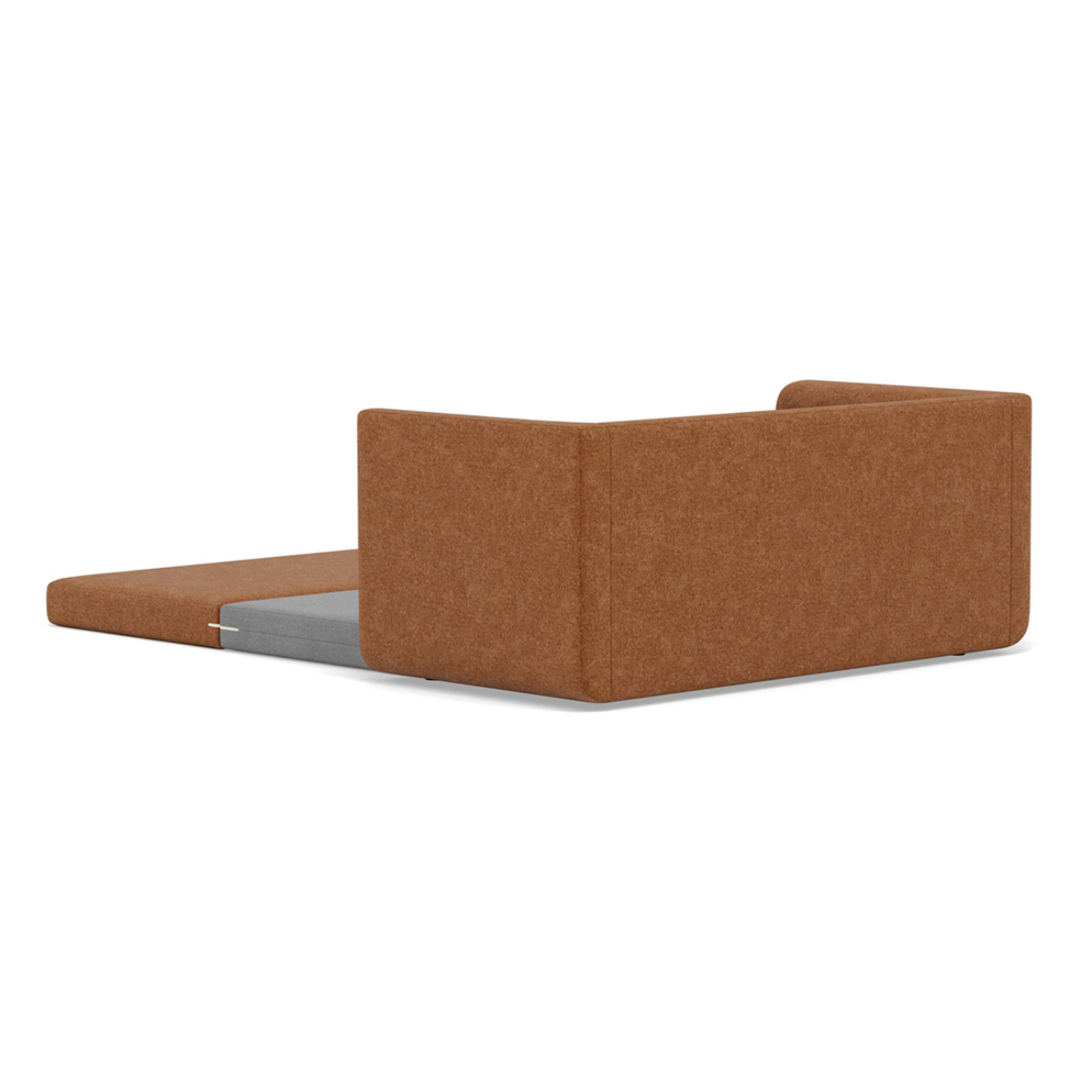 Isana - Canapé 2 places convertible déplimousse avec accoudoirs incurvés en tissu - Terracotta