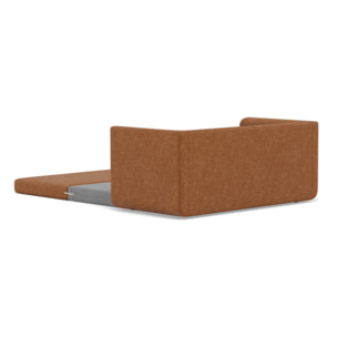 Isana - Canapé 2 places convertible déplimousse avec accoudoirs incurvés en tissu - Terracotta