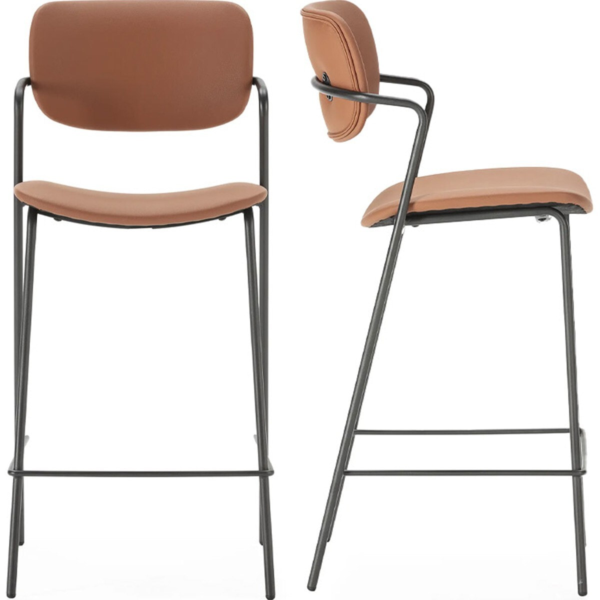 Lot de 2 tabourets en simili - SKANDI