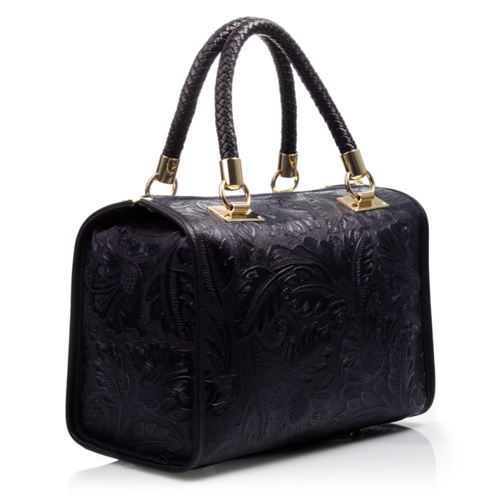 Catena Bolso tote Mujer.Piel auténtica Gamuza Grabado Arabesco