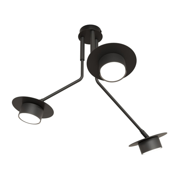 Lampada a sospensione MIZU in acciaio nero opaco
