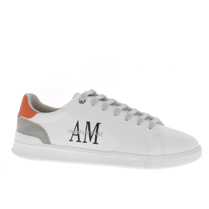 Armata di Mare Scarpe Uomo Sneakers Casual Stringate Basse con Soletta Rimovibile in Memory Foam AMU S24D545 Off White Orange