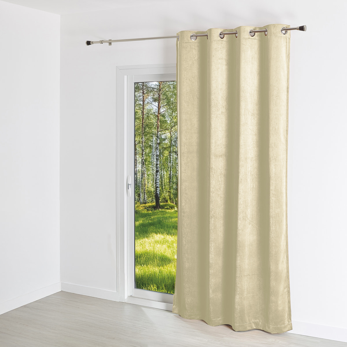 Rideau uni en suédine  - Effet daim et velours - Lin