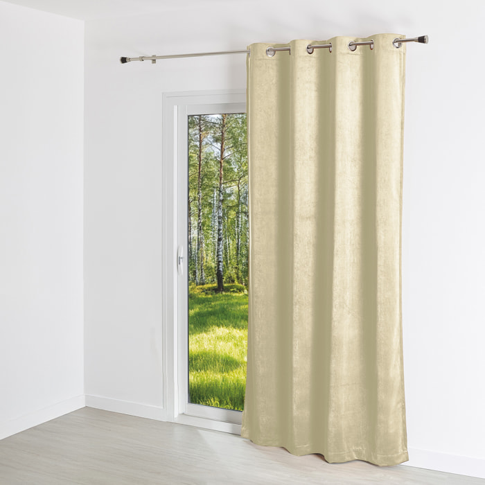Rideau uni en suédine  - Effet daim et velours - Lin