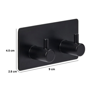 Patère adhésive "Stiky" 2 têtes 9x2,8cm