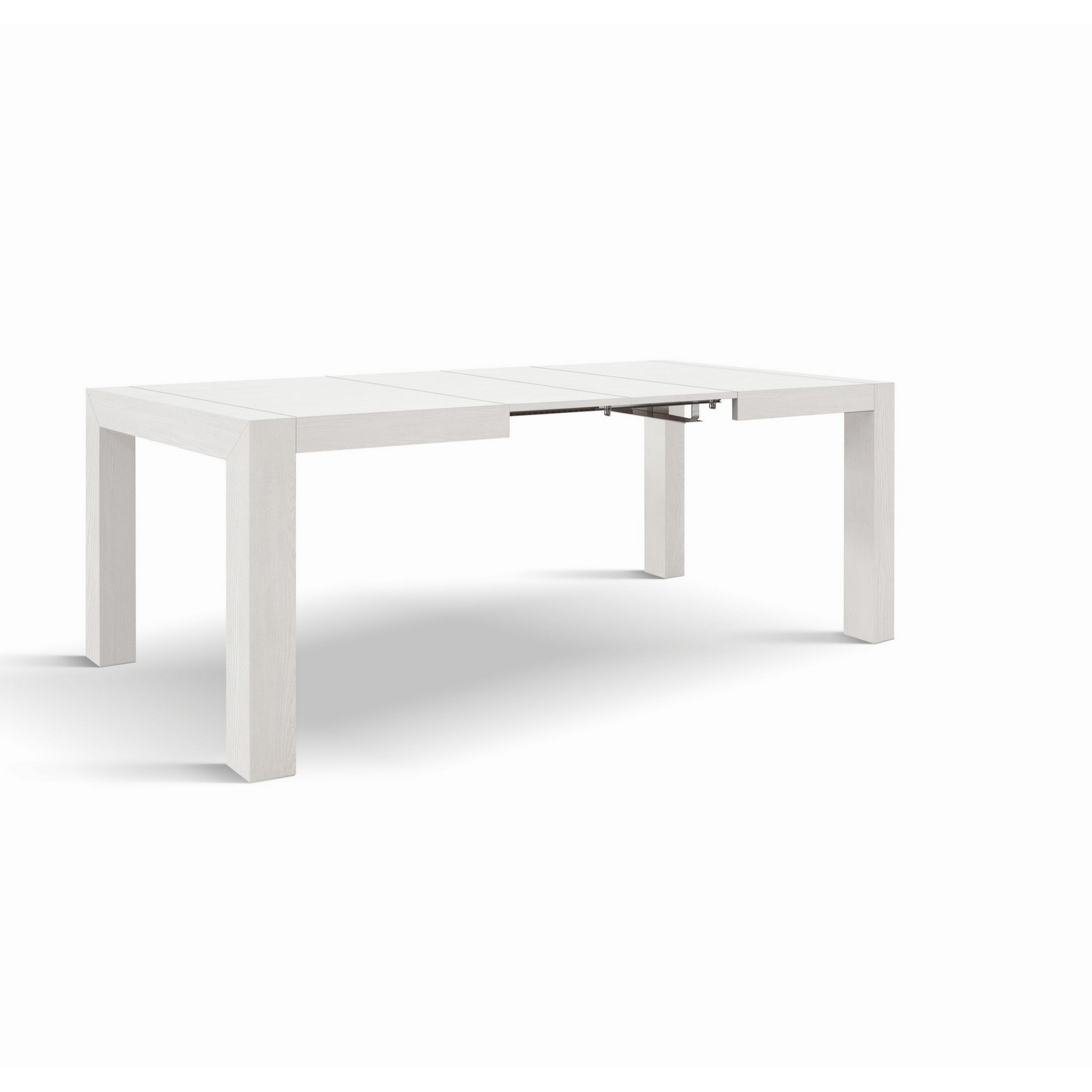 Tavolo MARZAMEMI in legno, finitura bianco frassinato, allungabile 160x90 cm - 240x90 cm
