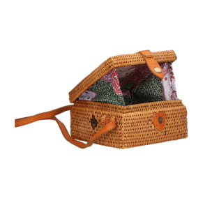 Borsa a spalla da Donna Larissa in Rattan Prodotto Vegano 18x20x4 cm