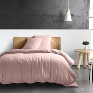 Housse de couette gaze de coton rose lotus