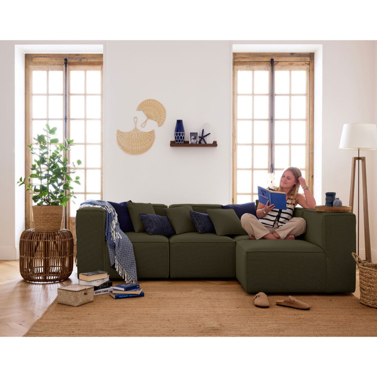 Arty - module d'assise sans accoudoirs - en tissu mailles 3D - Vert