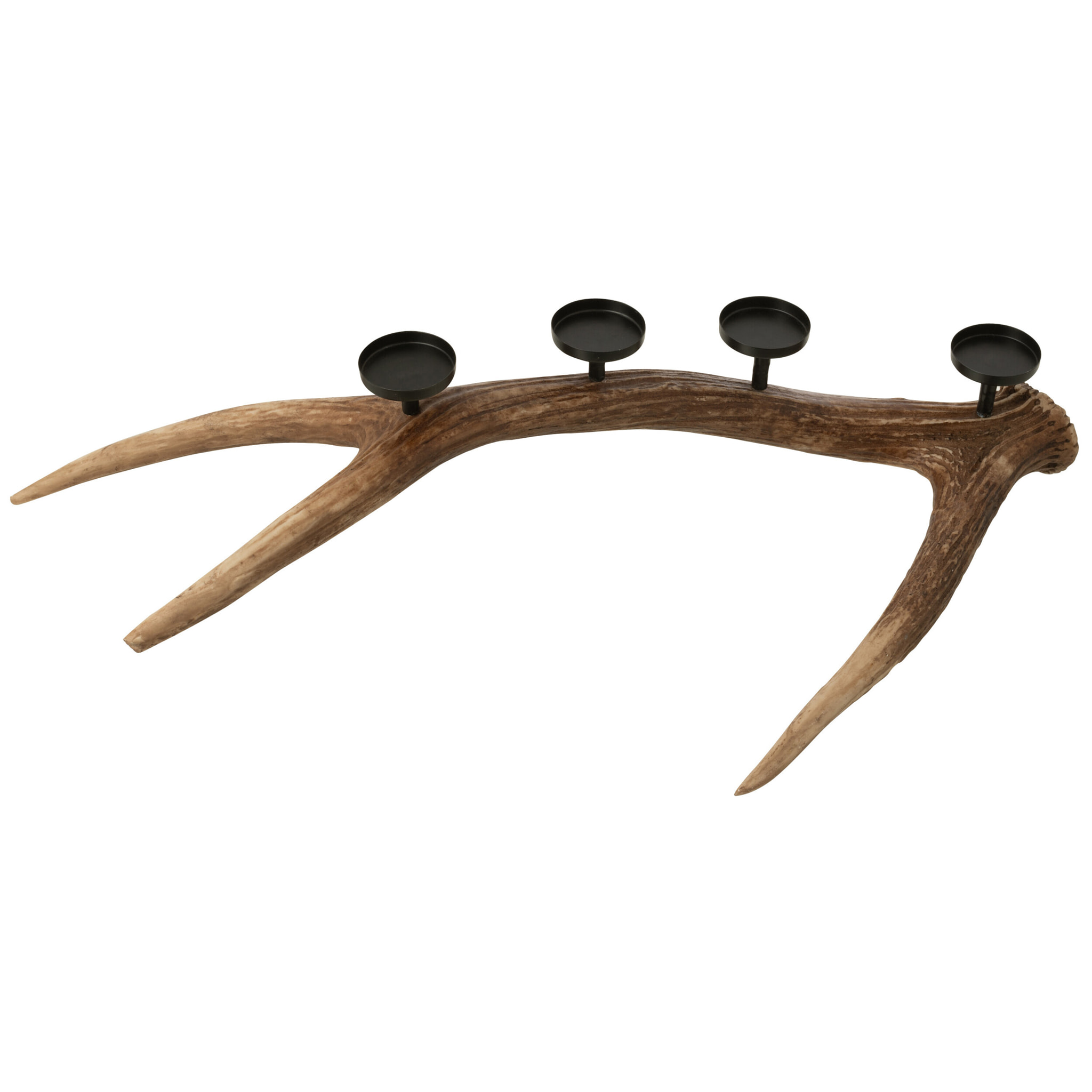 J-Line bougeoir Antlers - polyrésine - brun - small
