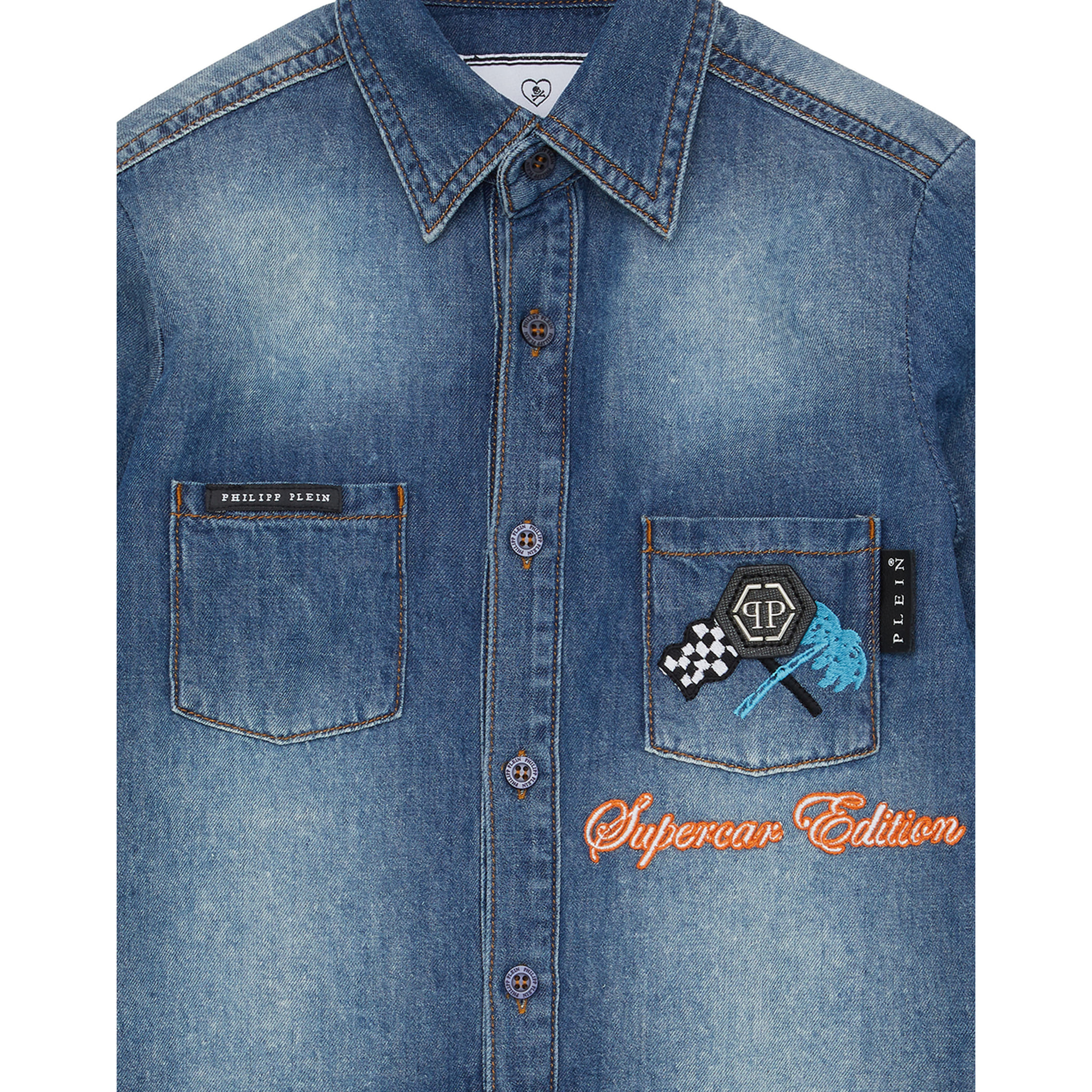 PHILIPP PLEIN Camisa vaquera Ls RACING