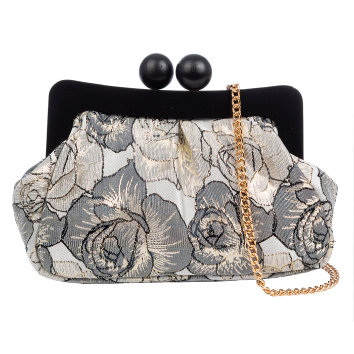 Bormida Bolso bandolera Mujer. Fabricado en madera y tela con diseños florales.