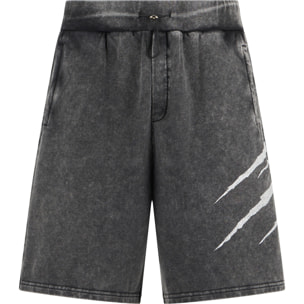 PLEIN SPORT Washed Shorts Crackle Scratch