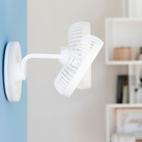 Ventilatore da scrivania ricaricabile con LED FanLed - 4000 mAh - bianco - Ø6,6'' - 17 x 23 x 17 cm