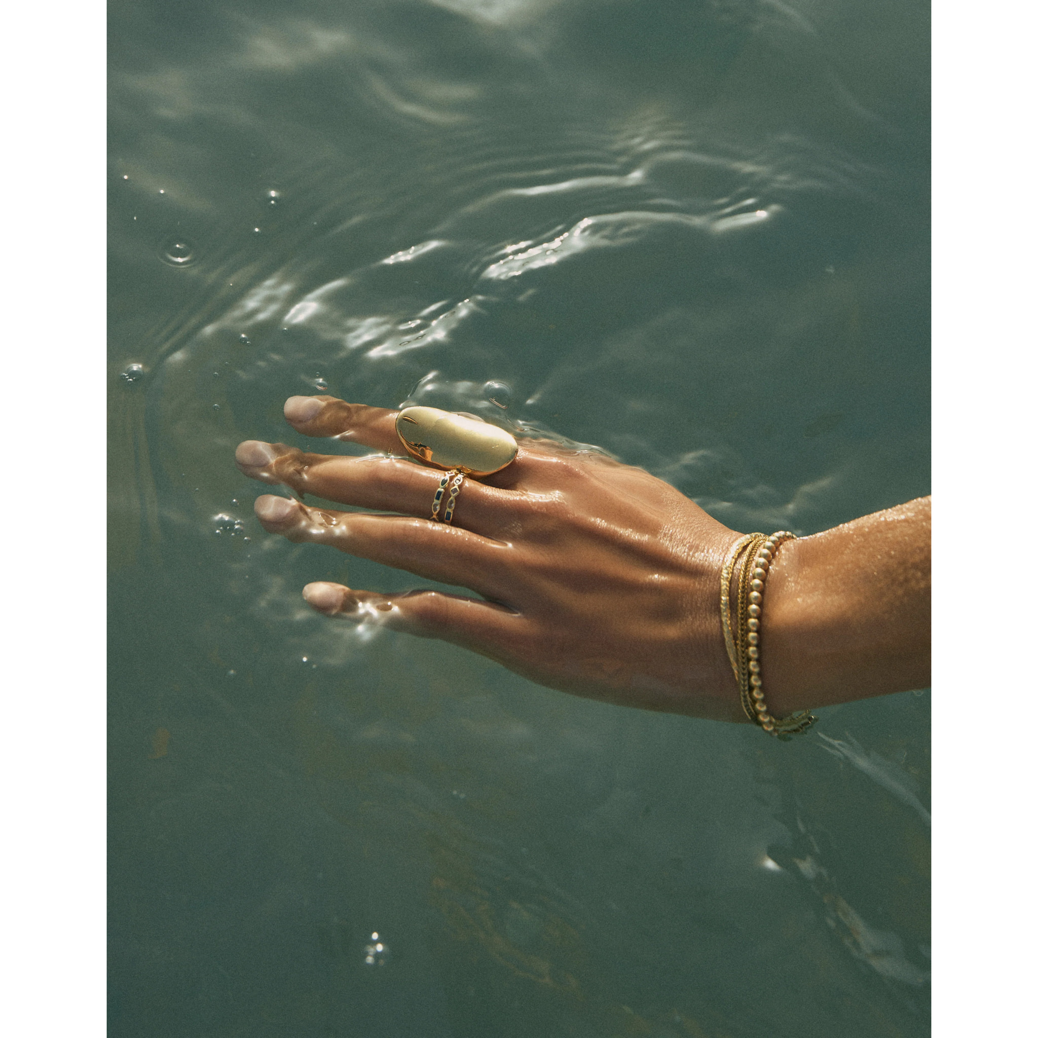 Anillo Bohemian Acero Baño Oro