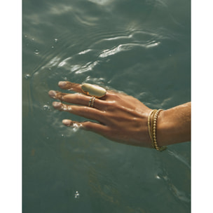 Anillo Bohemian Acero Baño Oro