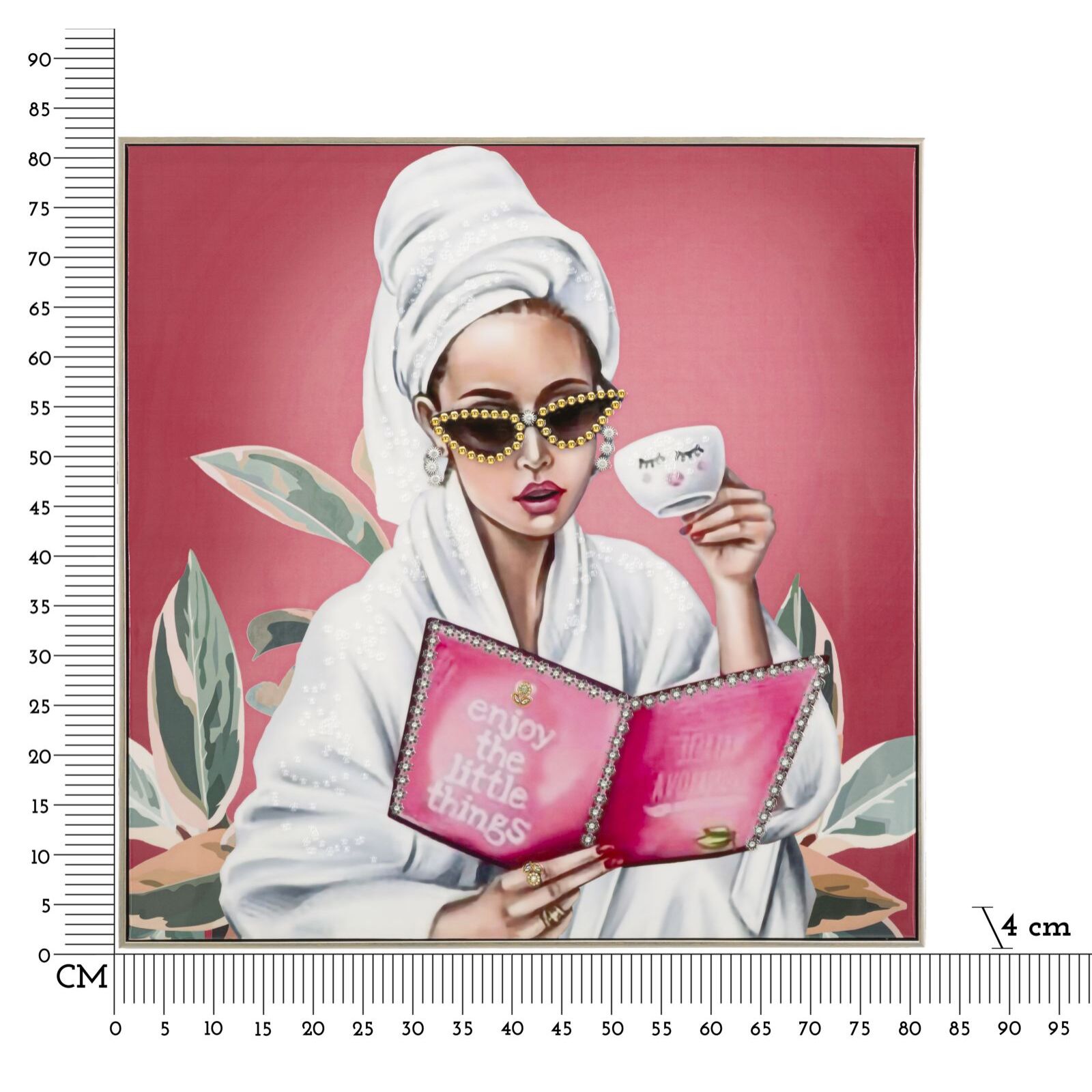 DIPINTO SU TELA LACCATO LUXURY SPA C/CORNICE -A- CM 82X4X82