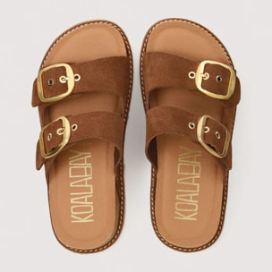 Sandalia Bio Piel Chocolate con Cuña - Sintran