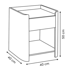 Table de chevet Roundy ivoire