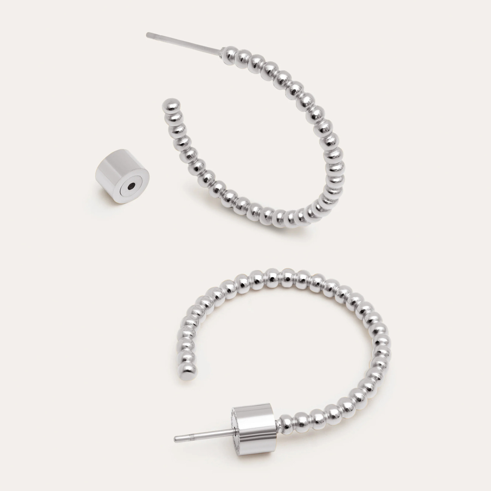 Orecchino Pebble Dots M in Acciaio