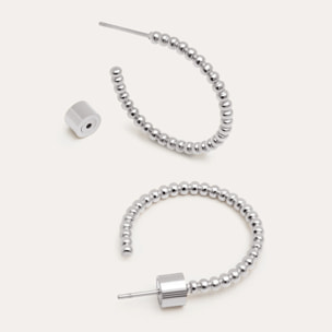 Orecchino Pebble Dots M in Acciaio