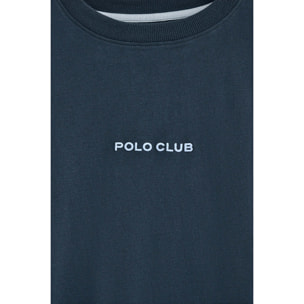 Camiseta azul marino de cuello redondo y print náutico