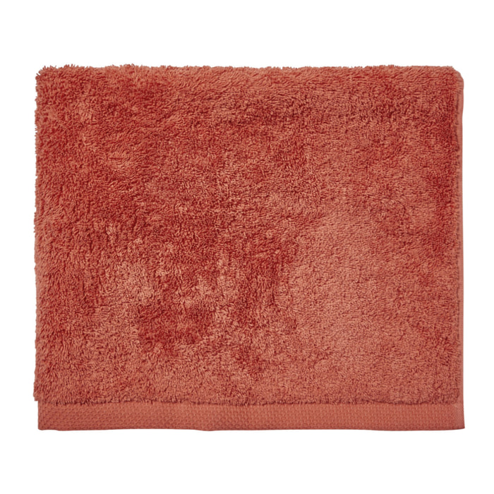 Serviette invitée unie en coton, AQUA, Orange