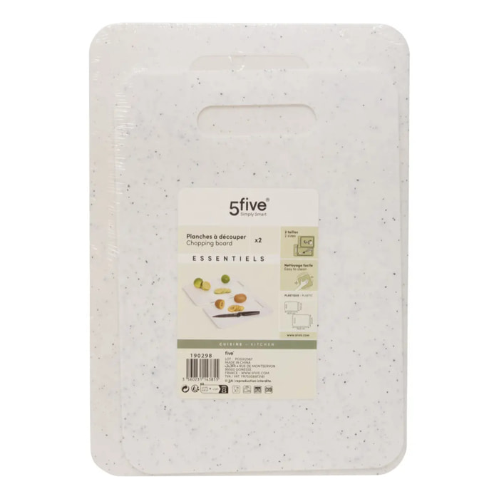 Planche à découper Essentiels L21,5/24cm blanc 2 pièces
