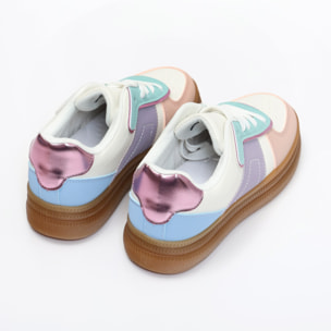 Sneakers in simil pelle multicolore