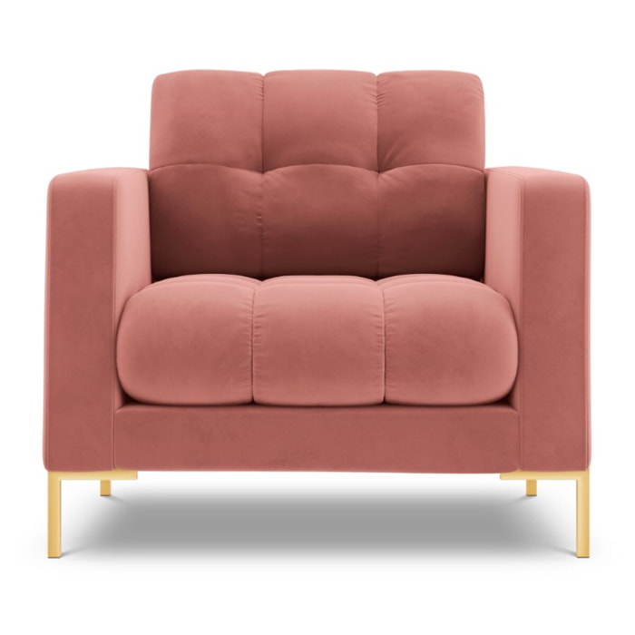 Fauteuil "Bali" en velours rose