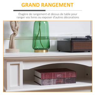 Cheminée électrique XL style classique chic 1800W  effet flammes LED réglable télécommande blanc