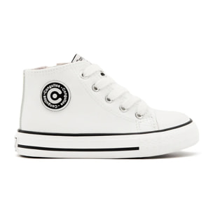 Sneakers alte bianche basiche per bambini