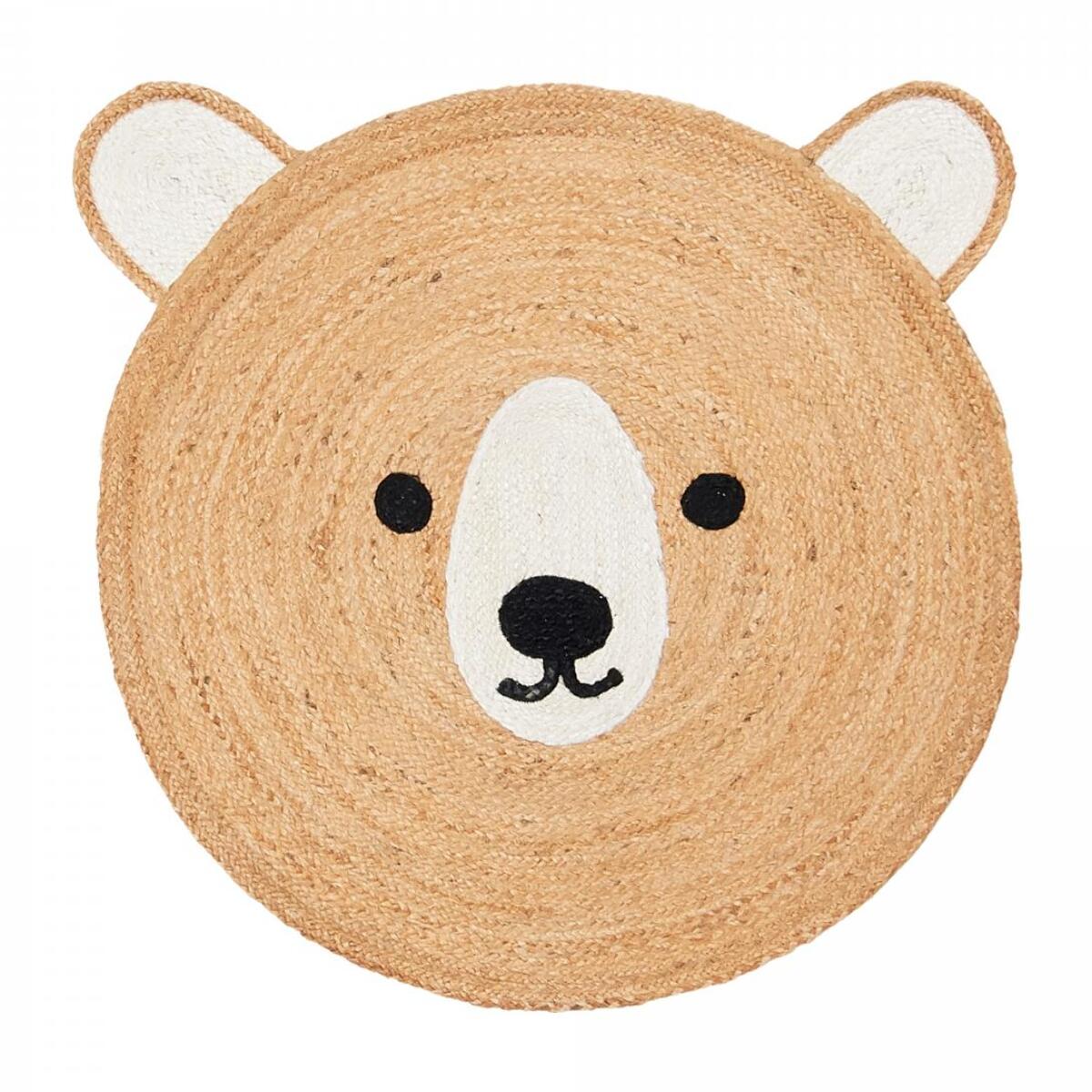 Tapis rond fait main en jute motif animaux LOMI