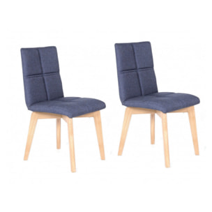 Lot de 2 chaises en tissu et capitonné design scandinave - 4 coloris - MANON