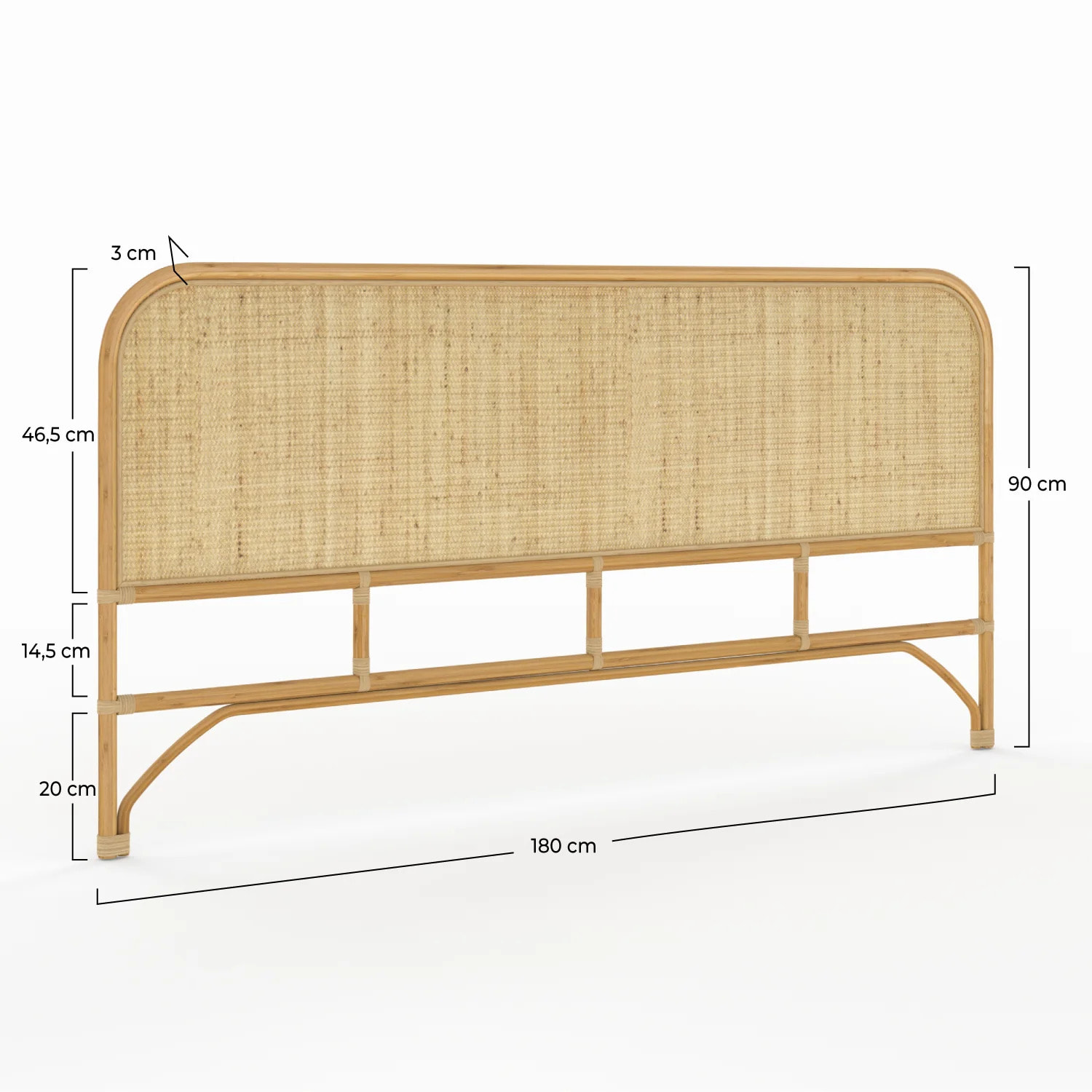 Tête de lit 180 cm en rotin naturel - Grace