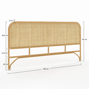 Tête de lit 180 cm en rotin naturel - Grace