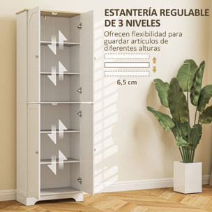 Alacena de Cocina Armario de Cocina Mueble Auxiliar de Cocina con 4 Puertas y Estantes Ajustables para Comedor Salón 60x30x183 cm Blanco