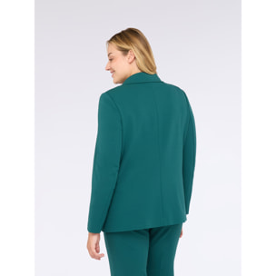 Fiorella Rubino - Blazer relajado en tejido elástico - Petrol Blue