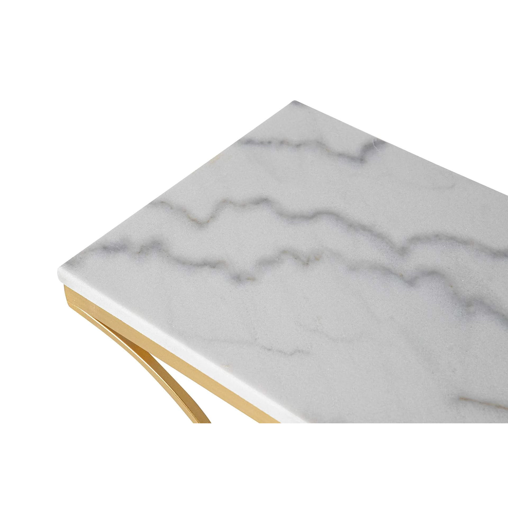 Consola Metal Mármol Blanco 104x30x79 Cm