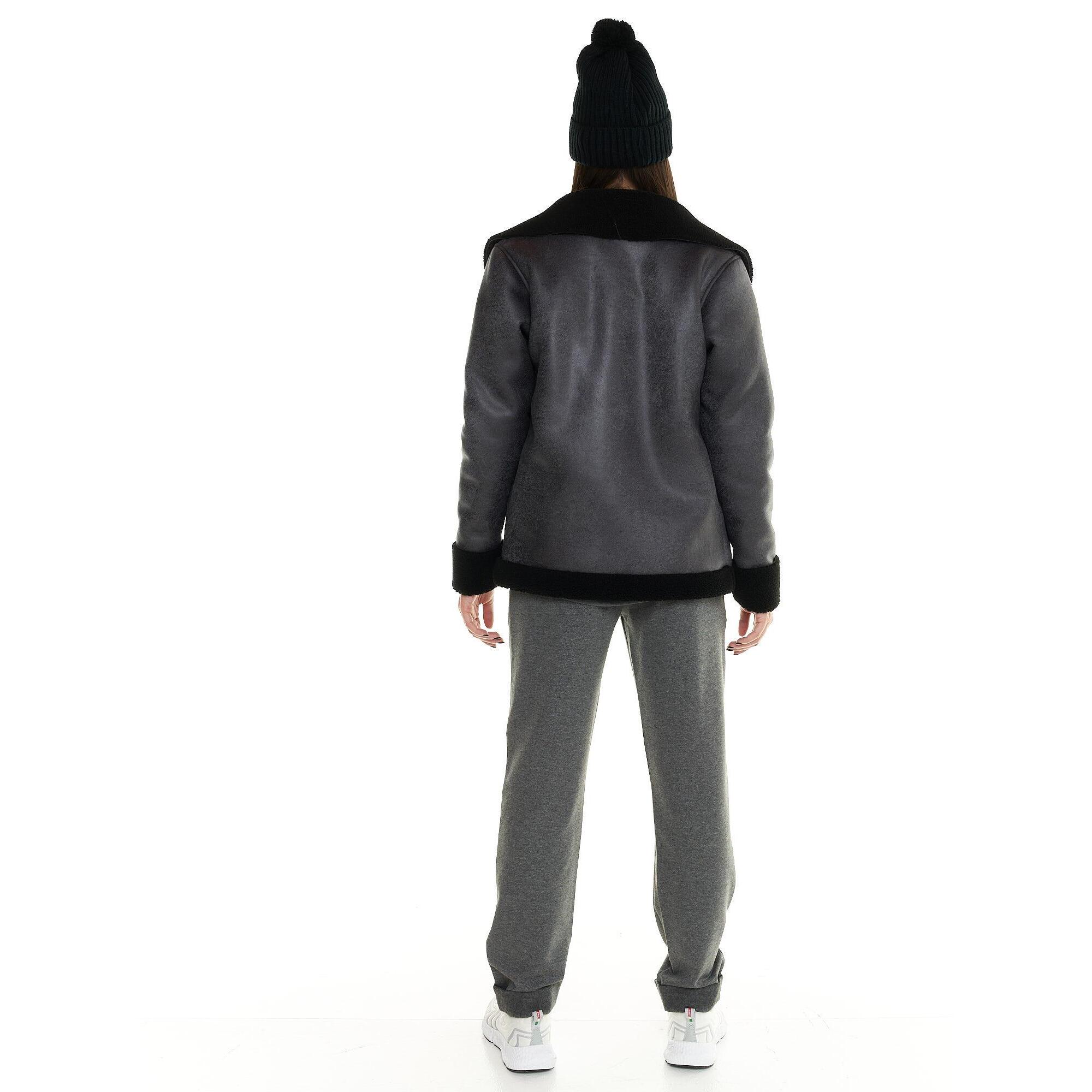 Chaqueta Leone de mujer en sherpa gris