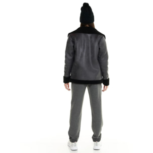 Chaqueta Leone de mujer en sherpa gris