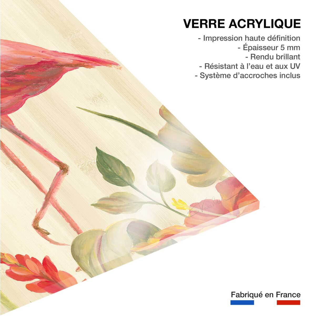 Tableau Flamant rose tropical Tableau plexiglas