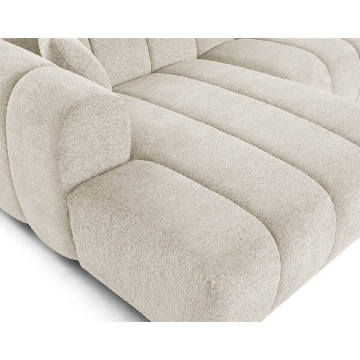 Curtis - canapé d'angle gauche 4 places en tissu texturé - Beige