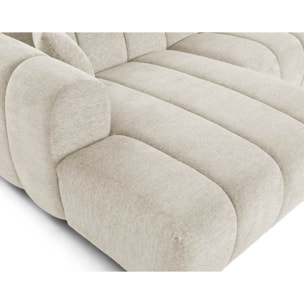 Curtis - canapé d'angle gauche 4 places en tissu texturé - Beige