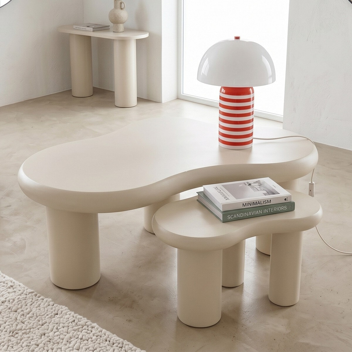Lot de 2 tables basses organiques gigognes - WAVE